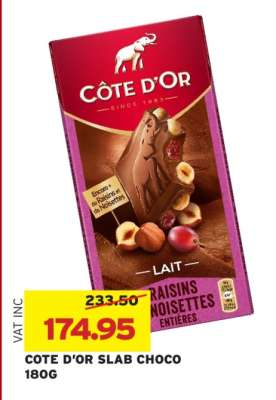 COTE D'OR SLAB CHOCO 180G