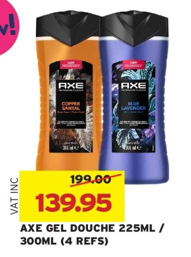 AXE GEL DOUCHE 225ML / 300ML (4 REFS)