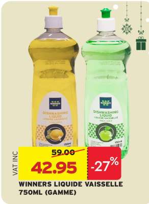 WINNERS LIQUIDE VAISSELLE 750ML (GAMME)