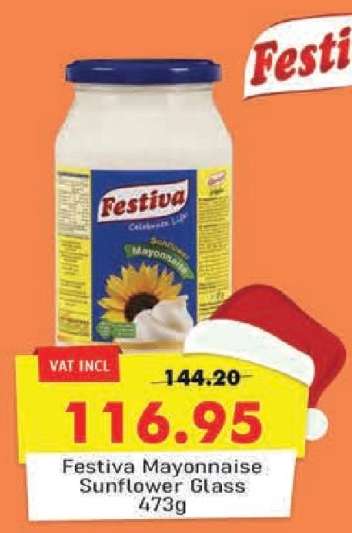 FESTIVA MAYONNAISE SUNFLOWER GLASS 473G