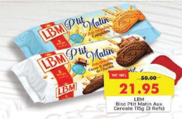LBM Bisc Ptit Matin aux Cereale 115g (3 Refs)
