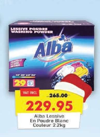 Alba Lessive en Poudre Blanc Couleur 2.2kg