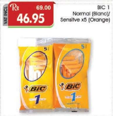 BIC 1 Normal (Blanc)/Sensitive x5 (Orange)