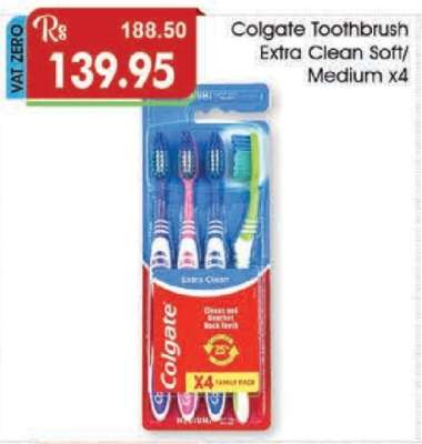 Colgate Toothbrush Extra Clean Soft/Medium x4