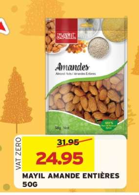 MAYIL AMANDE ENTIÈRES 50G