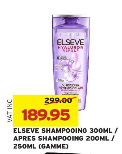 ELSEVE SHAMPOOING 300ML / APRES SHAMPOOING 200ML / 250ML (GAMME)