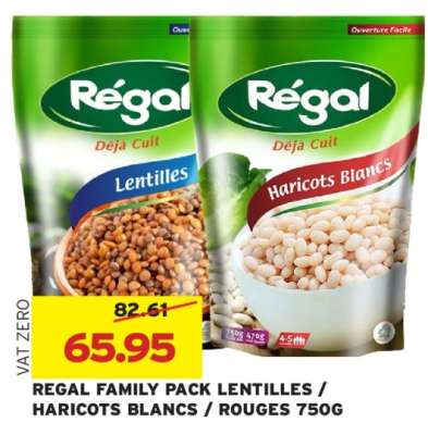 REGAL FAMILY PACK LENTILLES / HARICOTS BLANCS / ROUGES 750G