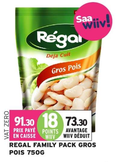 REGAL FAMILY PACK GROS POIS 750G