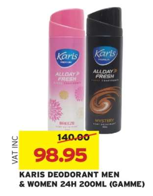 KARIS DEODORANT MEN & WOMEN 24H 200ML (GAMME)