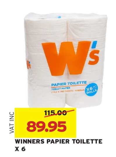WINNERS PAPIER TOILETTE X 6