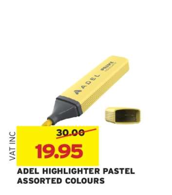 ADEL HIGHLIGHTER PASTEL ASSORTED COLOURS