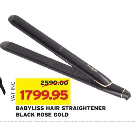 BABYLISS HAIR STRAIGHTENER BLACK ROSE GOLD