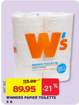 WINNERS PAPIER TOILETTE X 6