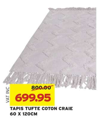 TAPIS TUFTE COTON CRAIE