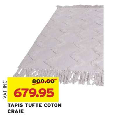 TAPIS TUFTE COTON CRAIE