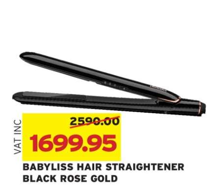 BABYLISS HAIR STRAIGHTENER BLACK ROSE GOLD