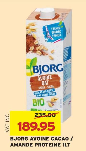 BJORG AVOINE CACAO / AMANDE PROTEINE 1LT