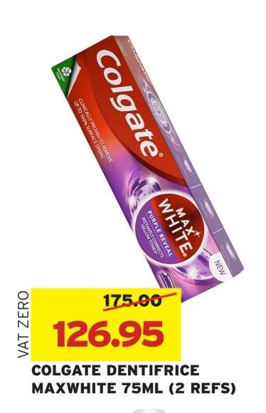 COLGATE DENTIFRICE MAXWHITE 75ML (2 REFS)