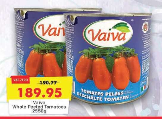 Vaiva Whole Peeled Tomatoes 2550g