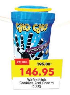 Cho Cho Waferstick Cookies And Cream 500g