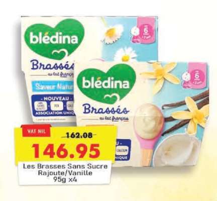 Les Brassés Sans Sucre Rajoute/Vanille 95g x4