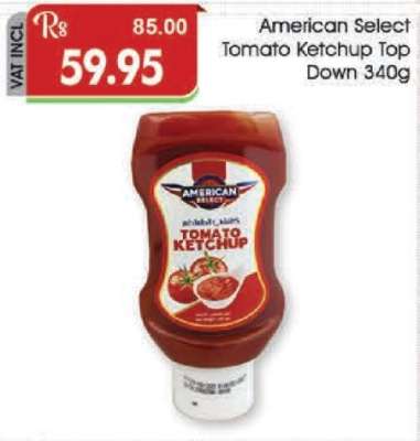 American Select Tomato Ketchup Top Down 340g