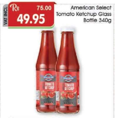 American Select Tomato Ketchup Glass Bottle 340g