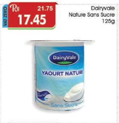 Dairyvale Nature Sans Sucre 125g