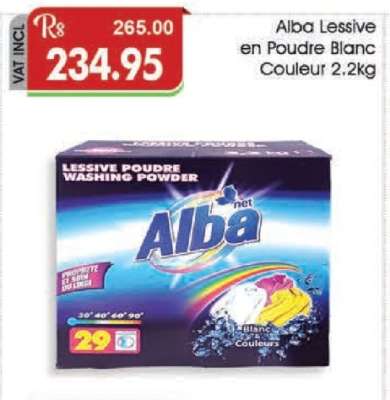Alba Lessive en Poudre Blanc Couleur 2.2kg