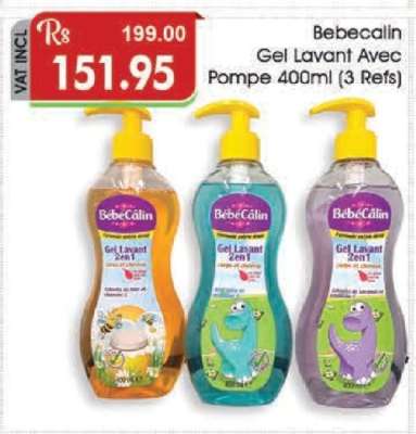 Bebecalin Gel Lavant Avec Pompe 400ml (3 Refs)