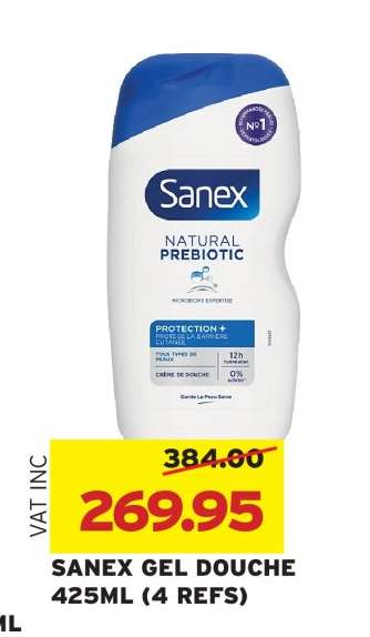 SANEX GEL DOUCHE 425ML (4 REFS)