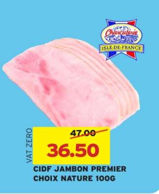 CIDF JAMBON PREMIER CHOIX NATURE 100G