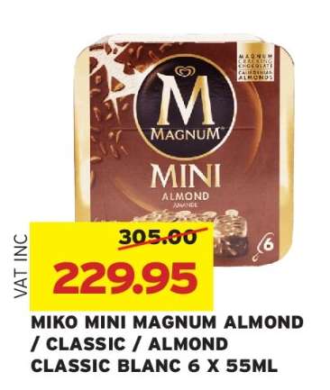 MIKO MINI MAGNUM ALMOND / CLASSIC / ALMOND CLASSIC BLANC 6 X 55ML