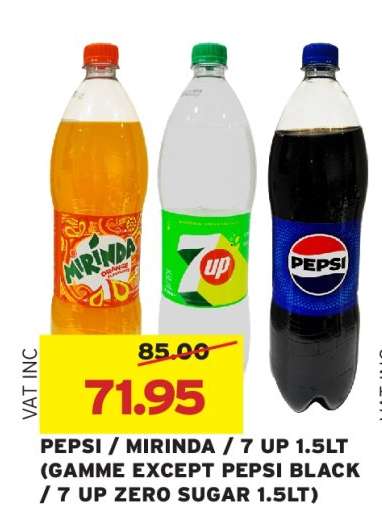 PEPSI / MIRINDA / 7 UP 1.5LT