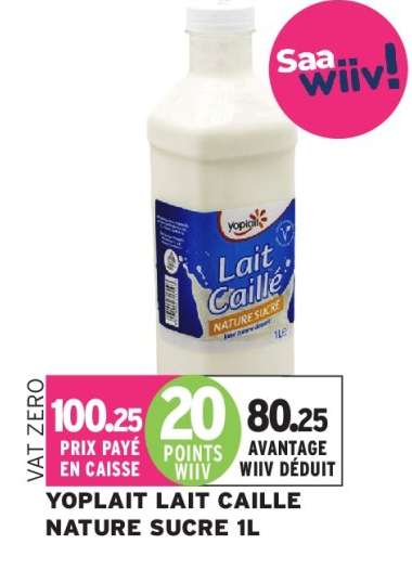 YOPLAIT LAIT CAILLE NATURE SUCRE 1L