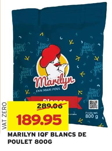 MARILYN IQF BLANCS DE POULET 800G