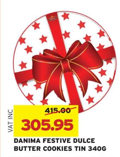 DANIMA FESTIVE DULCE BUTTER COOKIES TIN 340G