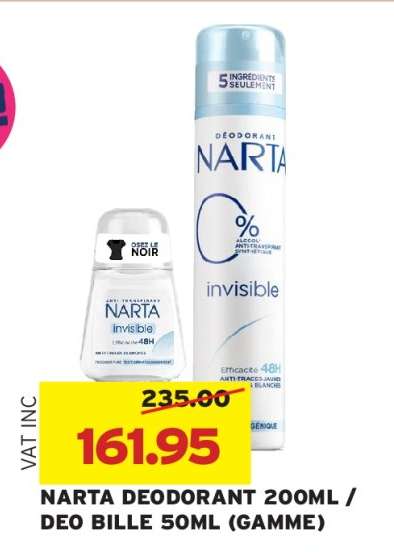 NARTA DEODORANT 200ML / DEO BILLE 50ML (GAMME)