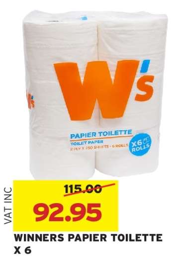 WINNERS PAPIER TOILETTE X 6