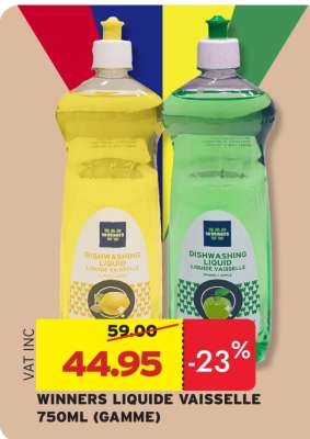 WINNERS LIQUIDE VAISSELLE 750ML (GAMME)