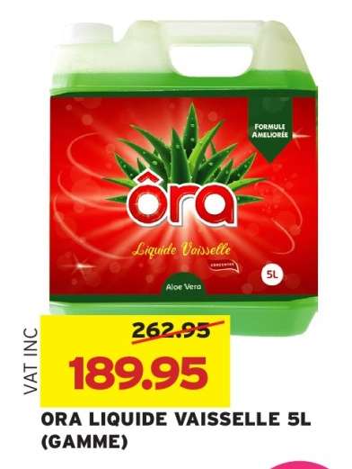 ORA LIQUIDE VAISSELLE 5L (GAMME)