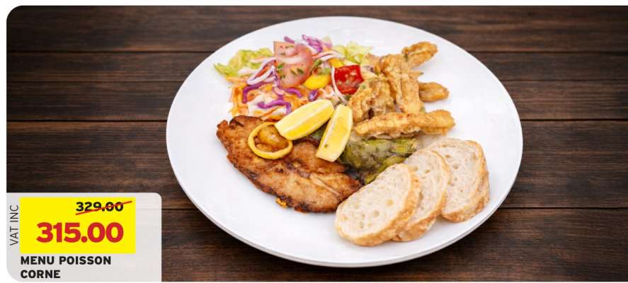 MENU POISSON CORNE