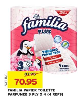 FAMILIA PAPIER TOILETTE PARFUMEE 3 PLY X 4 (4 REFS)