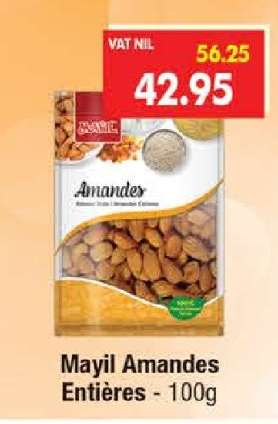 Mayil Amandes Entières - 100g