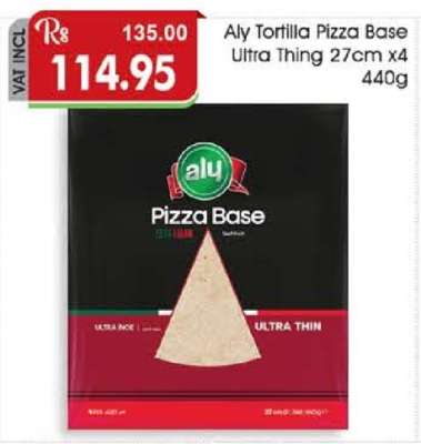 Aly Tortilla Pizza Base Ultra Thin 27cm x4 440g