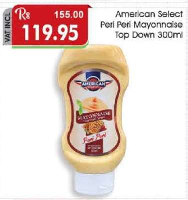 American Select Peri Peri Mayonnaise Top Down 300ml