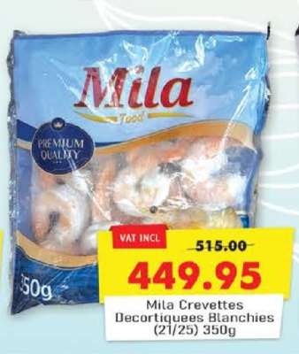 Mila Crevettes Decortiquees Blanchies