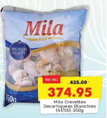 Mila Crevettes Décortiquées Blanchies 41/50 350g