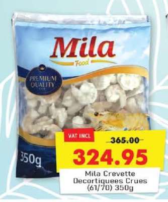 Mila Crevette Decortiquees Crues (61/70) 350g