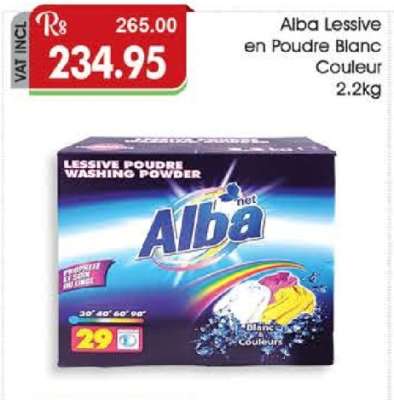 Alba Lessive en Poudre Blanc Couleur 2.2kg